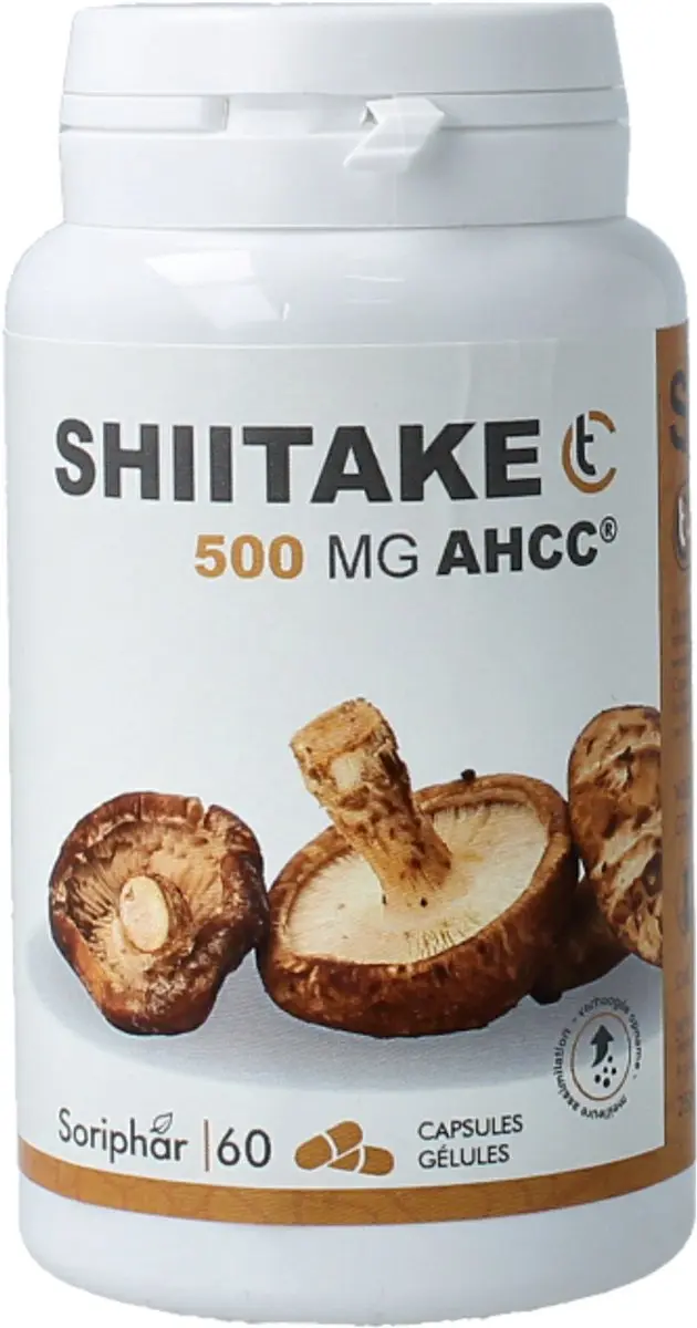 Soria Natural Shiitake AHCC 500mg - 60 Capsules - afbeelding 5 van 5