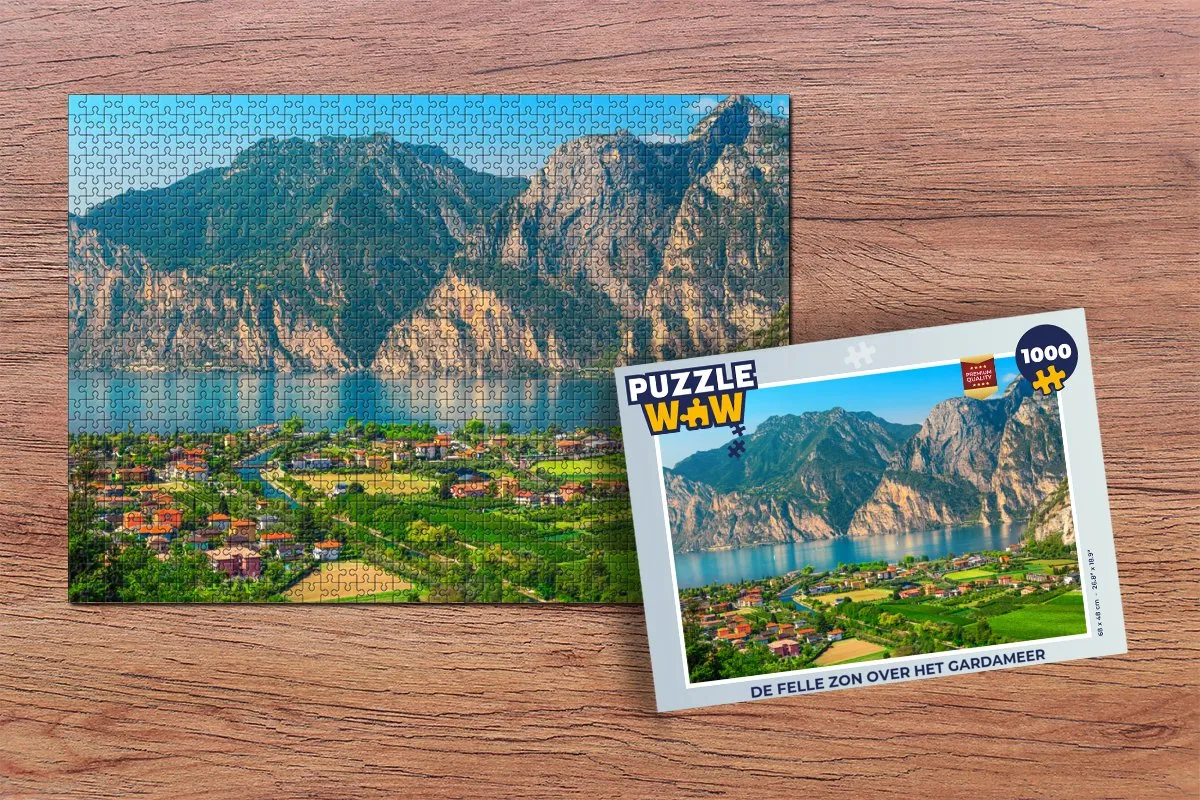 PuzzleWow Legpuzzel Gardameer 1000 Stuks - Multicolor