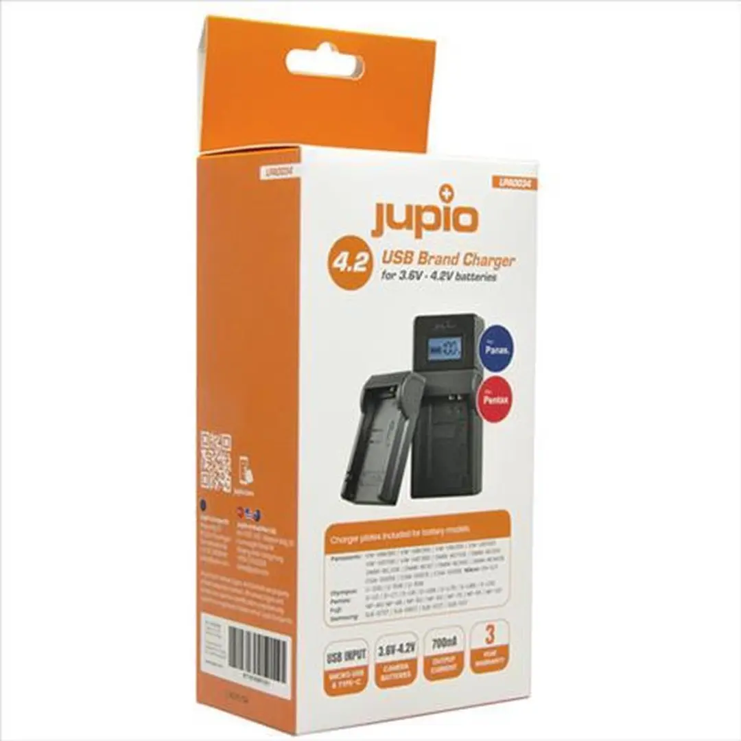Jupio USB Brand Charger Kit 8719743931251 - Panasonic/Pentax Camera - afbeelding 4 van 4