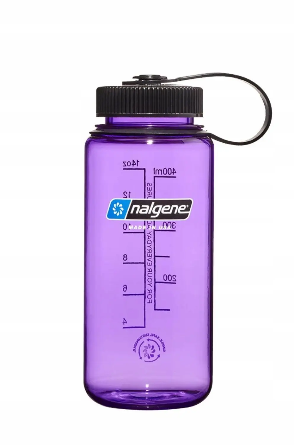 Nalgene Wide Mouth Fles 500ml - BPA-vrij - Paars/Zwarte dop - afbeelding 2 van 2