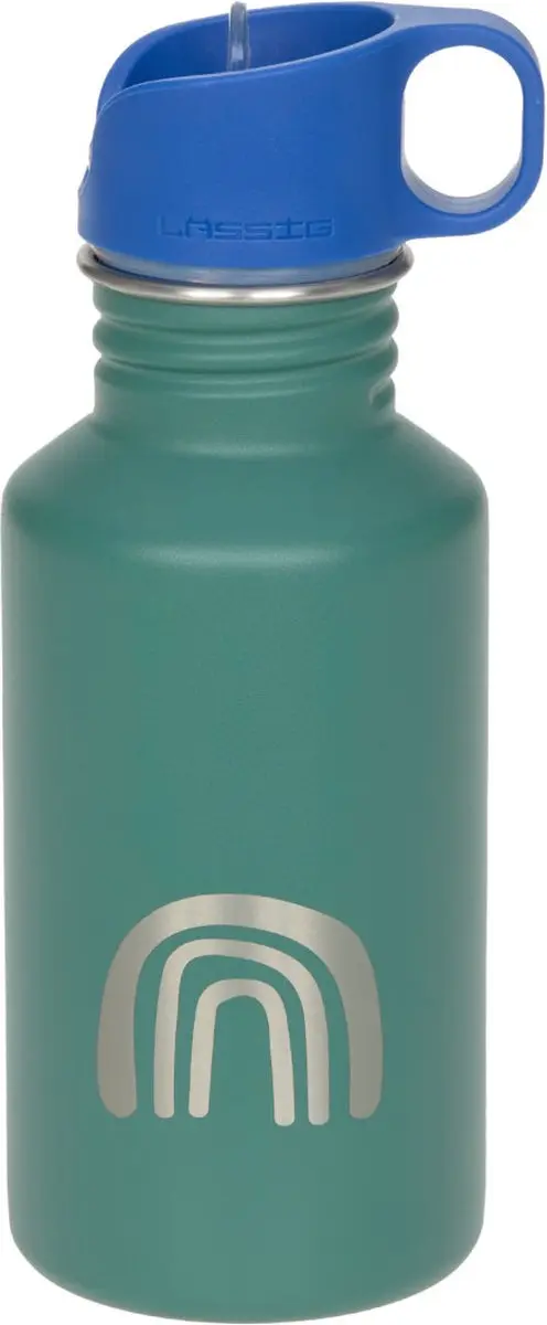 Lässig drinkfles voor kinderen RVS Little Gang Rainbow green