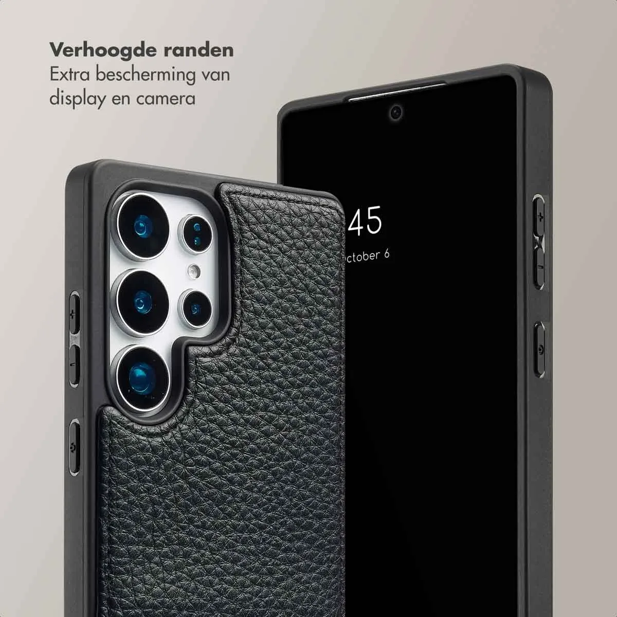 Selencia Hoesje Samsung Galaxy S25 Ultra - Backcover met koord - 2 Pasjes - Zwart
