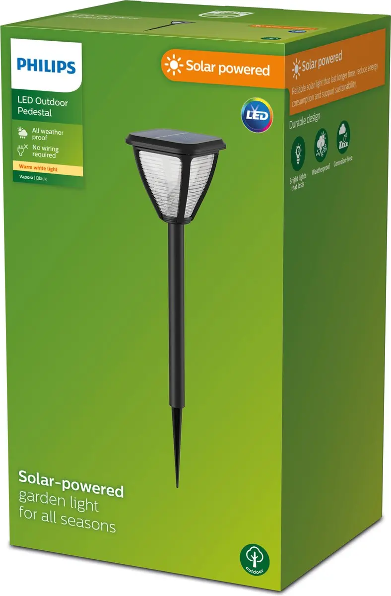 Philips Vapora Sokkellamp Zwart - 1x1.5W - afbeelding 3 van 6