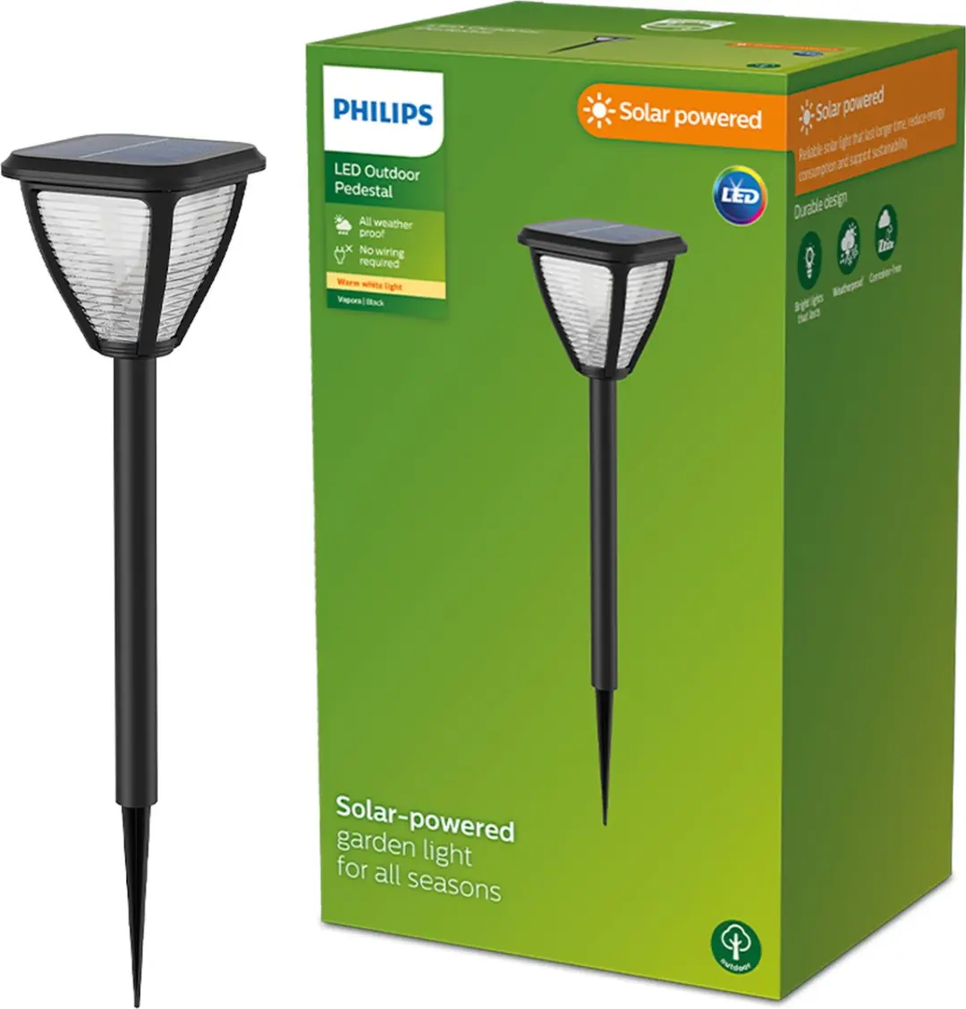 Philips Vapora Sokkellamp Zwart