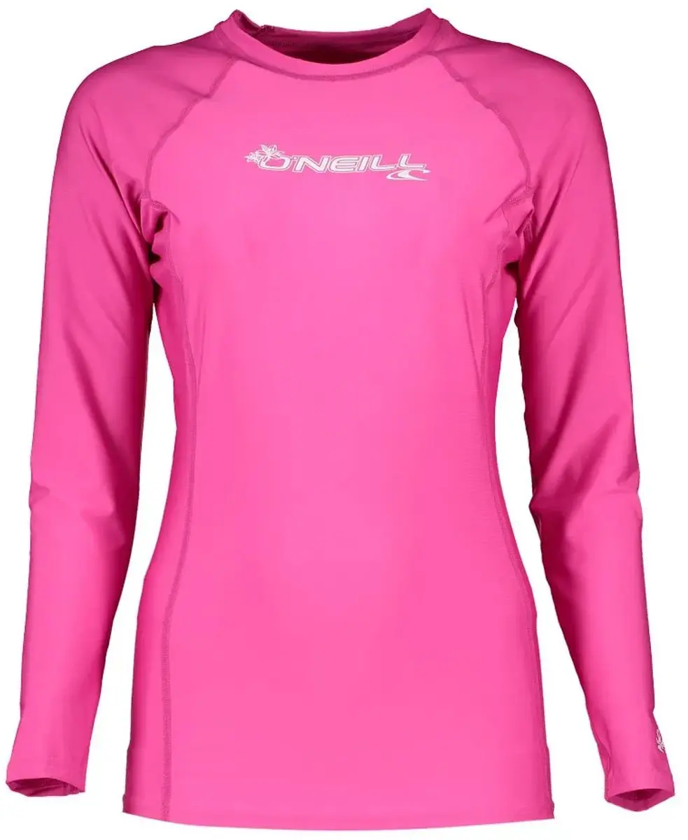 O'Neill Basic Skins L/S Crew Surfshirt - Maat S - Roze/Wit - afbeelding 6 van 6