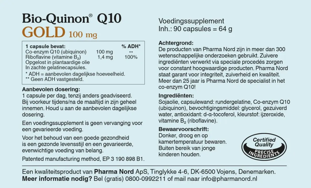 Pharma Nord Bio Quinon Q10 Gold 100mg - 90 Capsules - afbeelding 6 van 6