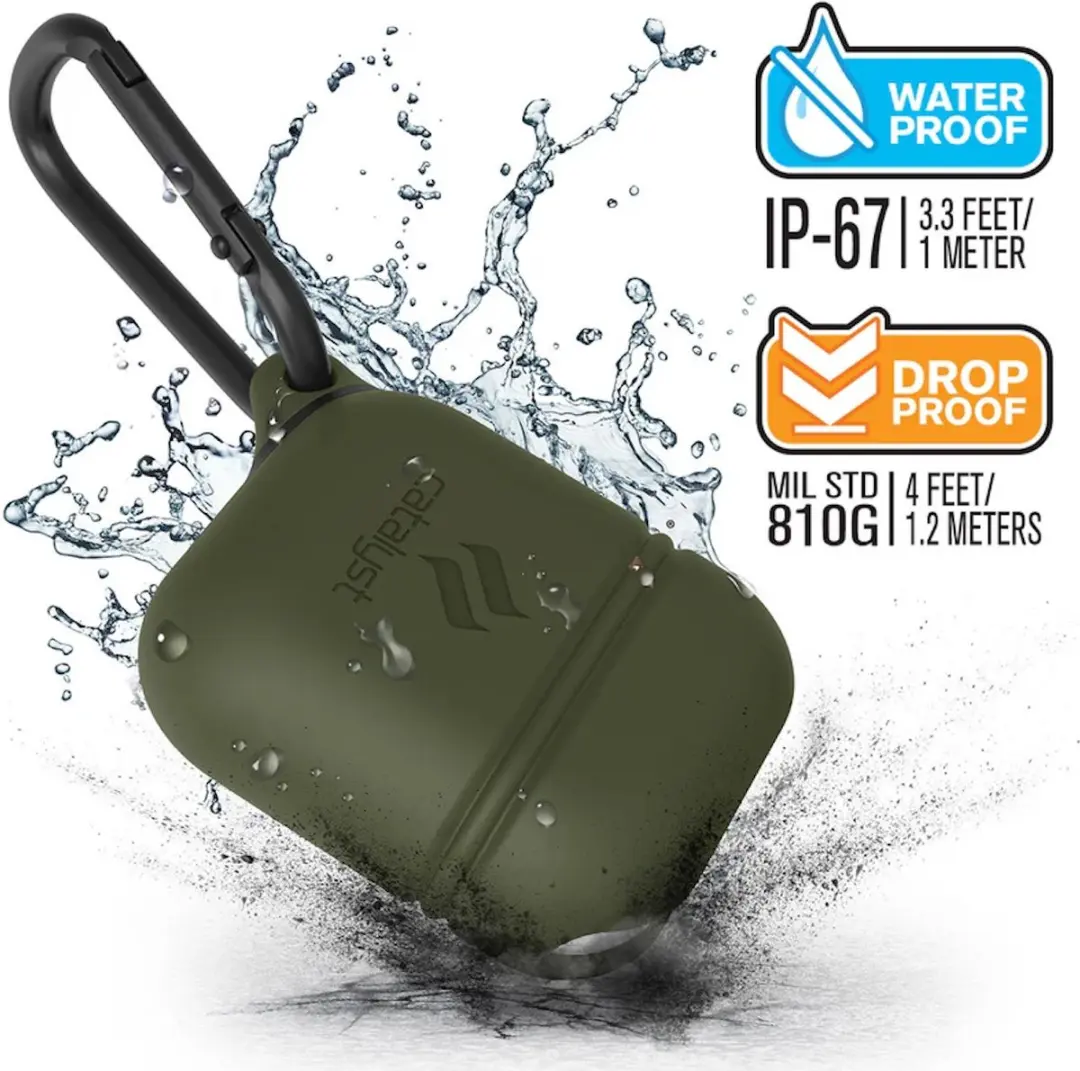 Catalyst Waterproof Case Apple AirPods Army Green - CATAPDGRN - afbeelding 3 van 6