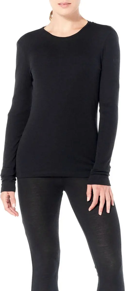 Icebreaker 175 Everyday LS Crewe Dames Thermoshirt - XL - Zwart