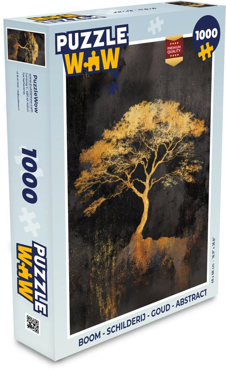 PuzzleWow Boom Legpuzzel 1000 Stuks - Goud Abstract