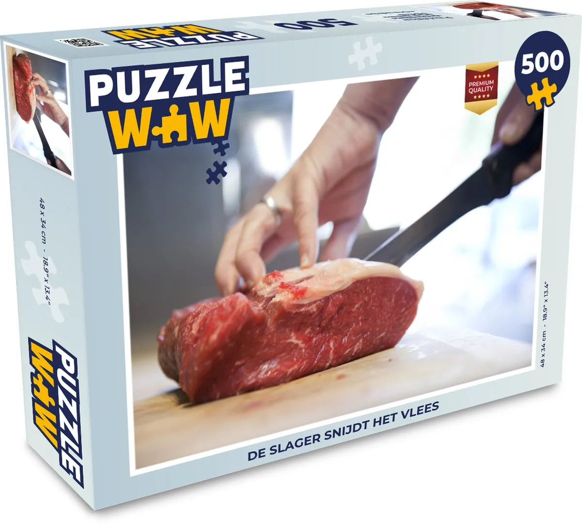 PuzzleWow De slager snijdt het vlees Legpuzzel 500 Stuks - Multicolor