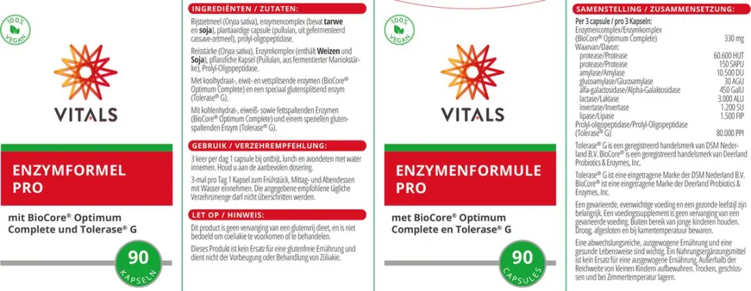 Vitals Enzymenformule Pro 90 capsules - afbeelding 3 van 6