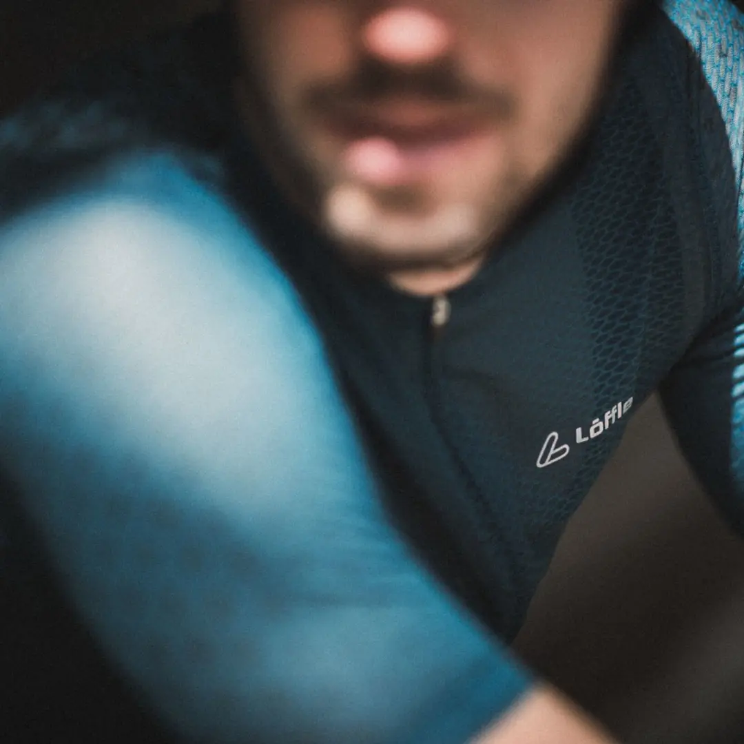 Maillot de ciclismo de manga corta FZ Cool Air Blue Coral para hombre