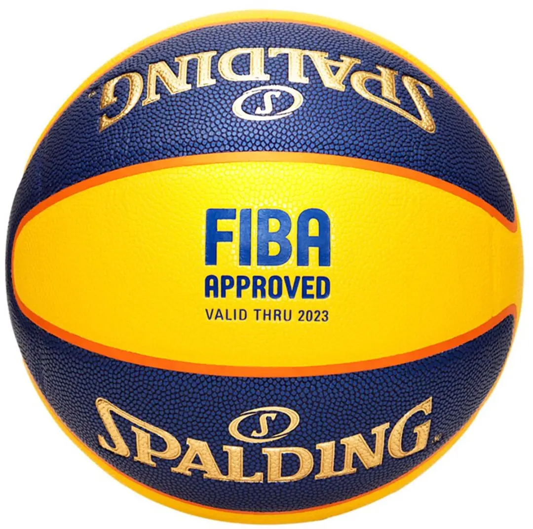 Spalding TF-33 Gold Composiet Basketbal 7 - Geel/Blauw - afbeelding 6 van 6