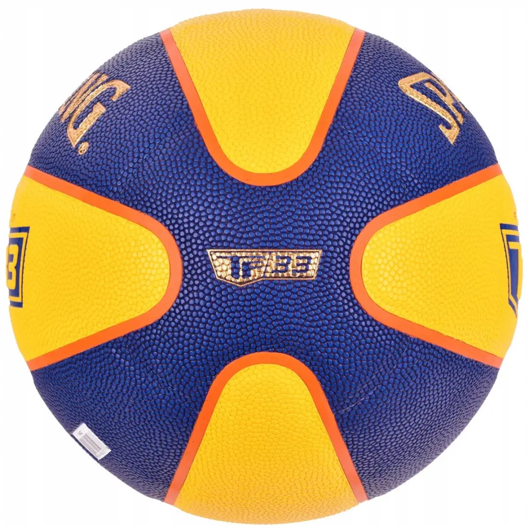 Spalding TF-33 Gold Composiet Basketbal 7 - Geel/Blauw - afbeelding 2 van 6