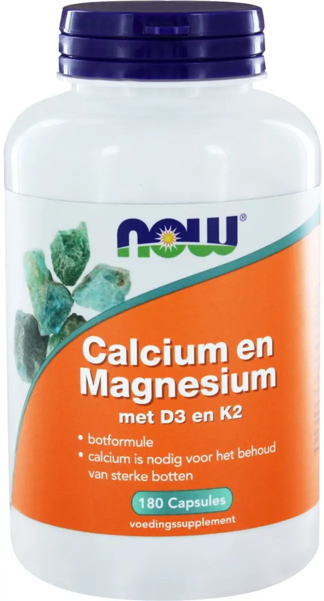 Now Foods Calcium Magnesium D3 K2 180 Capsules