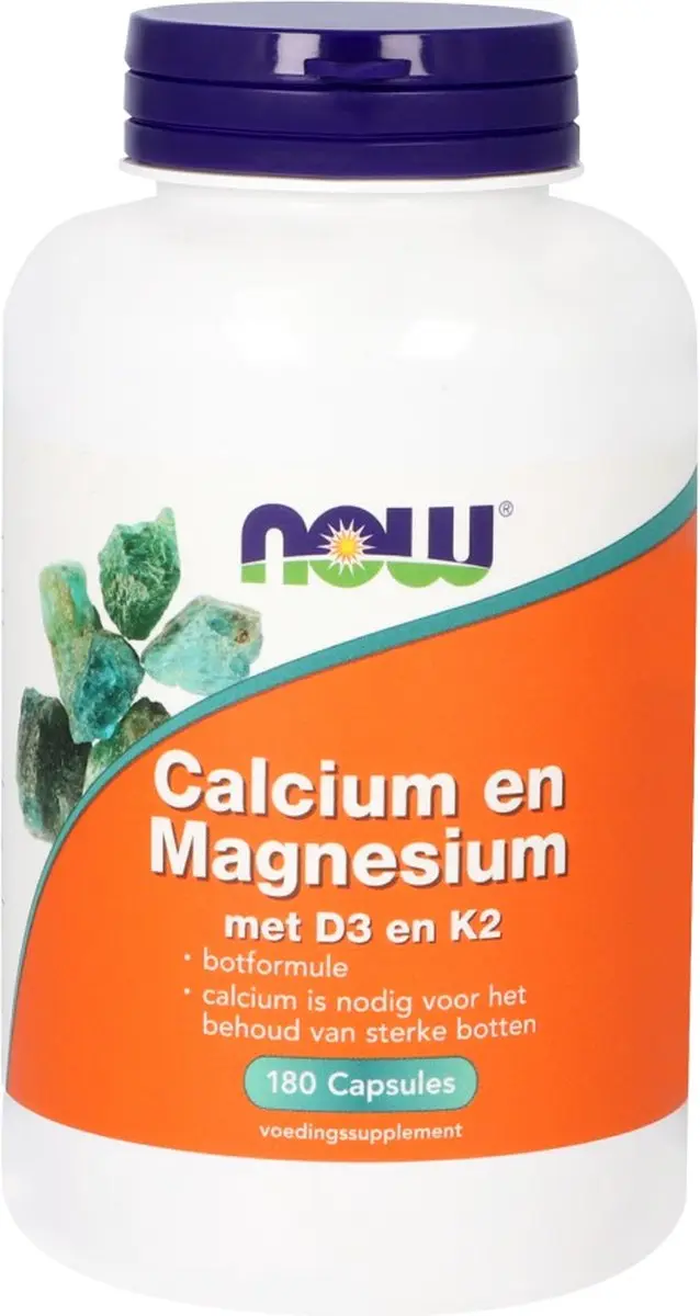 Now Foods Calcium Magnesium D3 K2 180 Capsules