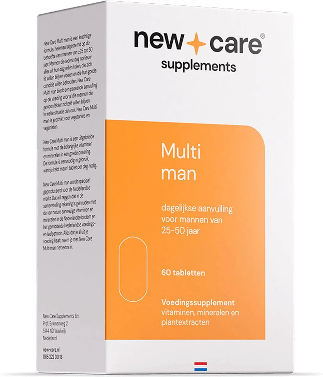 New Care Multivitamine Man Dagelijkse Vegan 60 Tabletten