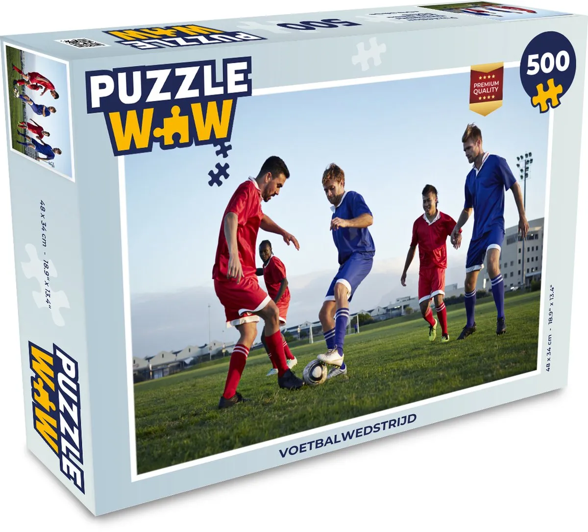 PuzzleWow Voetbalwedstrijd Legpuzzel 500 Stuks - Multicolor