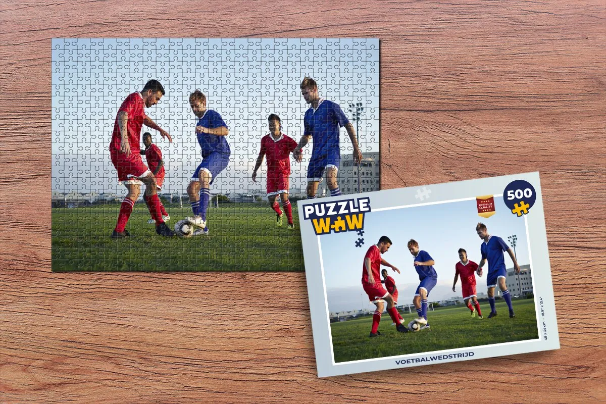PuzzleWow Voetbalwedstrijd Legpuzzel 500 Stuks - Multicolor