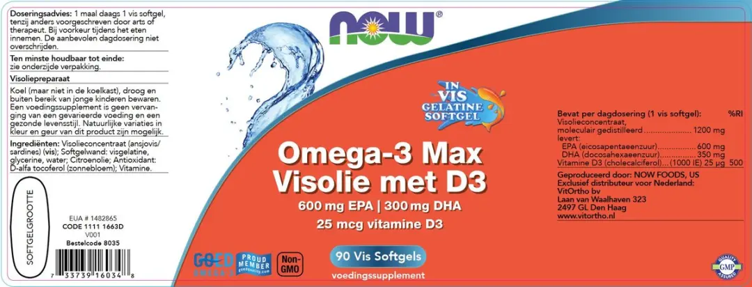Now Foods Omega 3 Max Visolie D3 90 Softgels