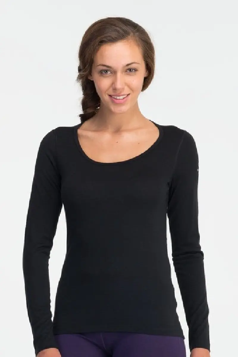 Icebreaker Women’s 200 Oasis LS Scoop - Zwart