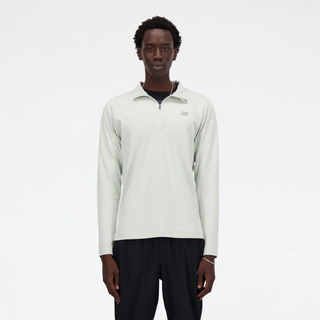 New Balance Space Dye 1/4 Zip Heren Sporttrui - XXL - Atletic Grey - afbeelding 3 van 6
