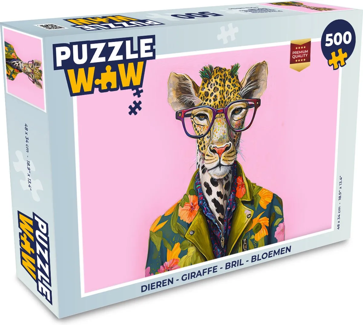 PuzzleWow Legpuzzel Dieren 500 Stuks - Multicolor