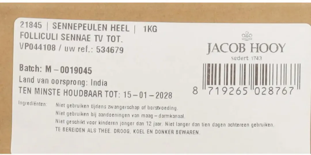 Jacob Hooy Sennemel Heel 1 kg