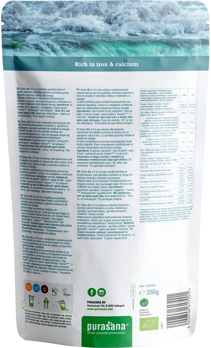 Purasana Total Detox Mix 2.0 Vegan Bio 250g - afbeelding 3 van 6