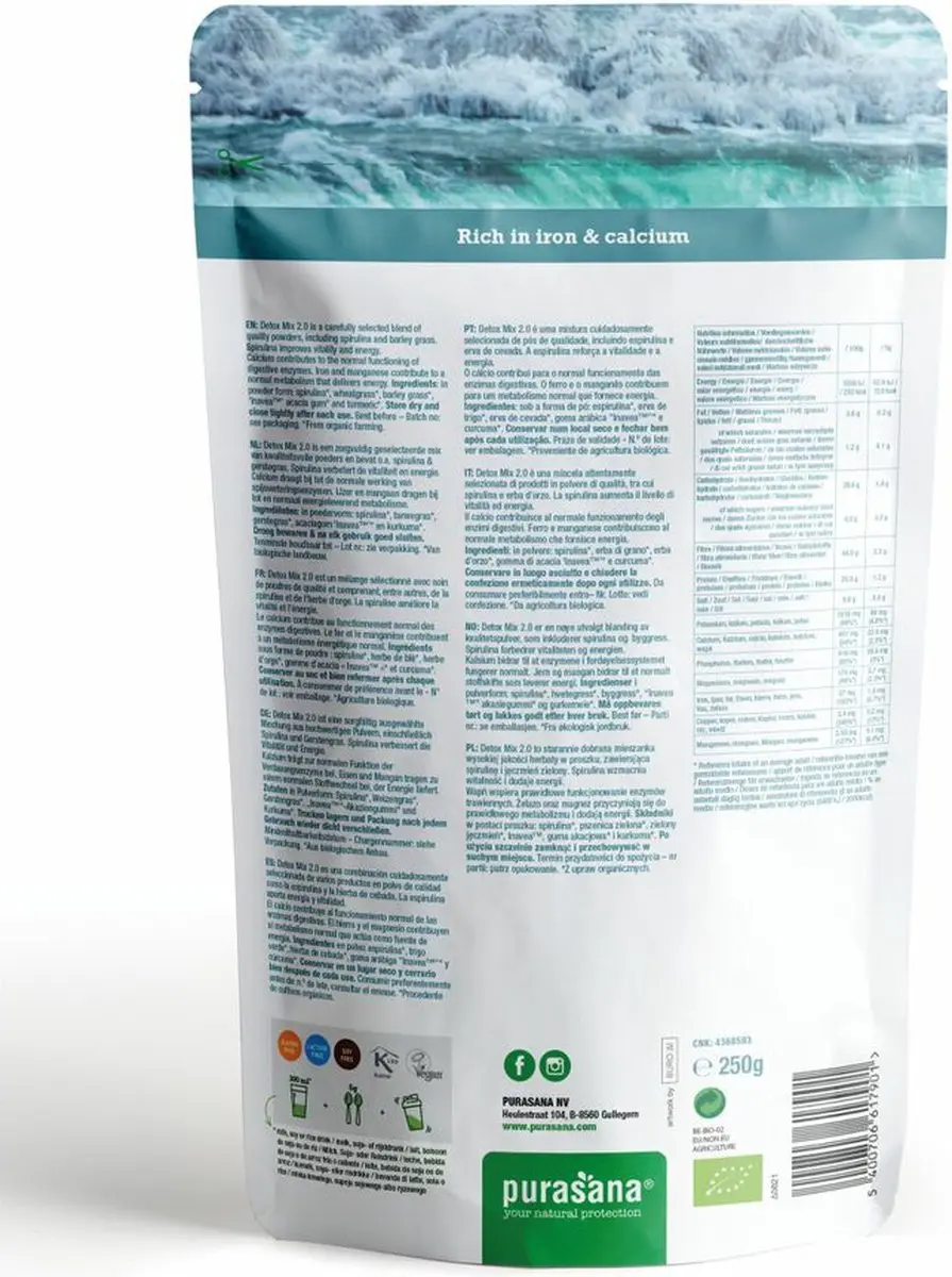Purasana Total Detox Mix 2.0 Vegan Bio 250g - afbeelding 2 van 6
