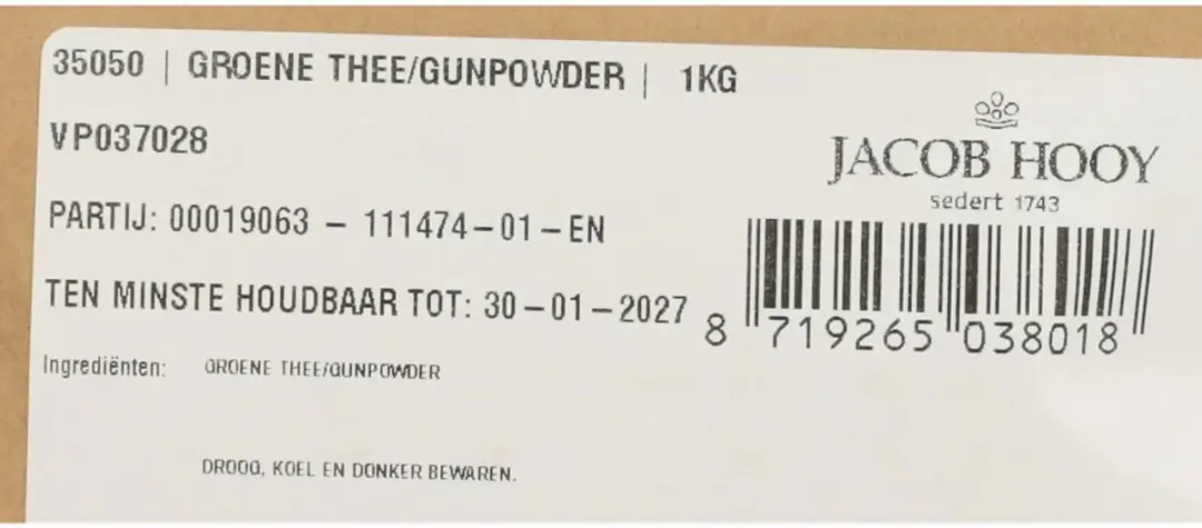 Jacob Hooy Groene Thee Los 1 kg