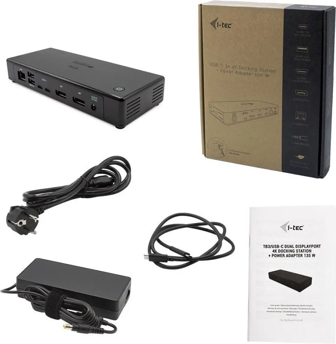 I-tec Thunderbolt 3 TB3CDUALDPDOCKPD Docking Station - 2x 4K - Zwart - afbeelding 6 van 6
