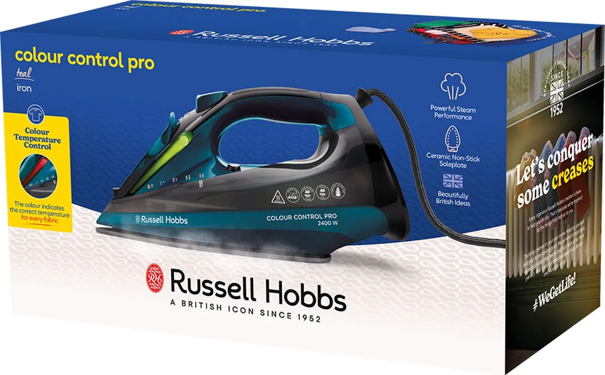 Russell Hobbs Colour Control Pro 27280-56 Stoomstrijkijzer 2400W - Zwart/Blauw