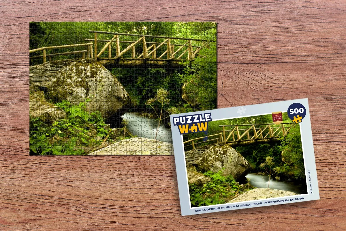 PuzzleWow Legpuzzel Pyreneeën Loopbrug 500 Stuks - Multicolor