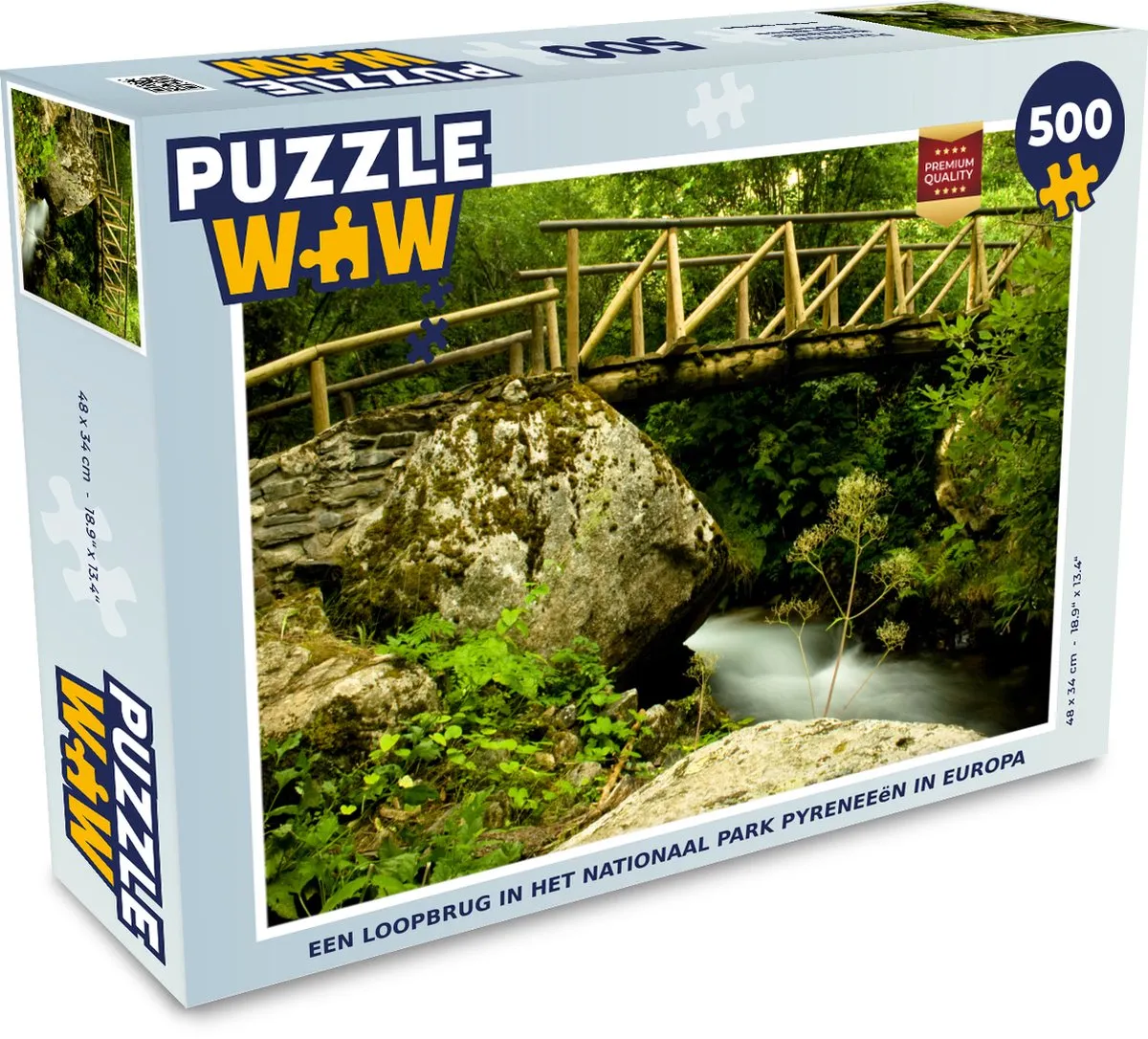 PuzzleWow Legpuzzel Pyreneeën Loopbrug 500 Stuks - Multicolor