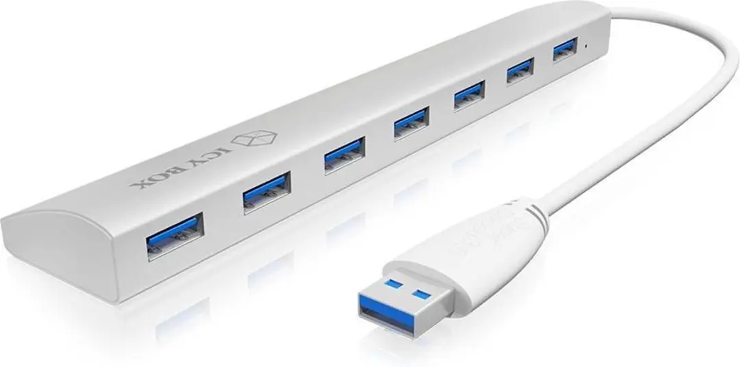 Icy Box IB-AC6701 USB Hub 7 Poorten - 5Gbps - Zilver - afbeelding 6 van 6