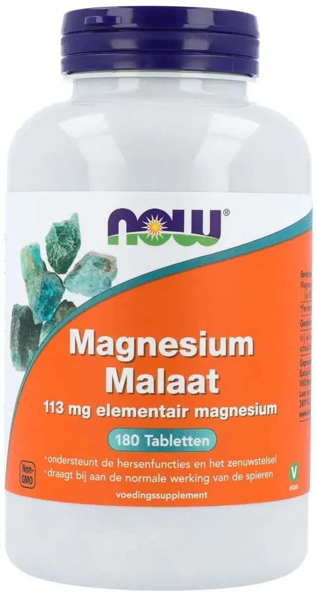 Now Foods Magnesium Malaat 180 tabletten