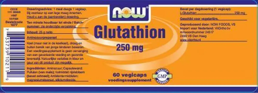 Now Foods Glutathion 250mg - 60 Vegicaps - afbeelding 4 van 6