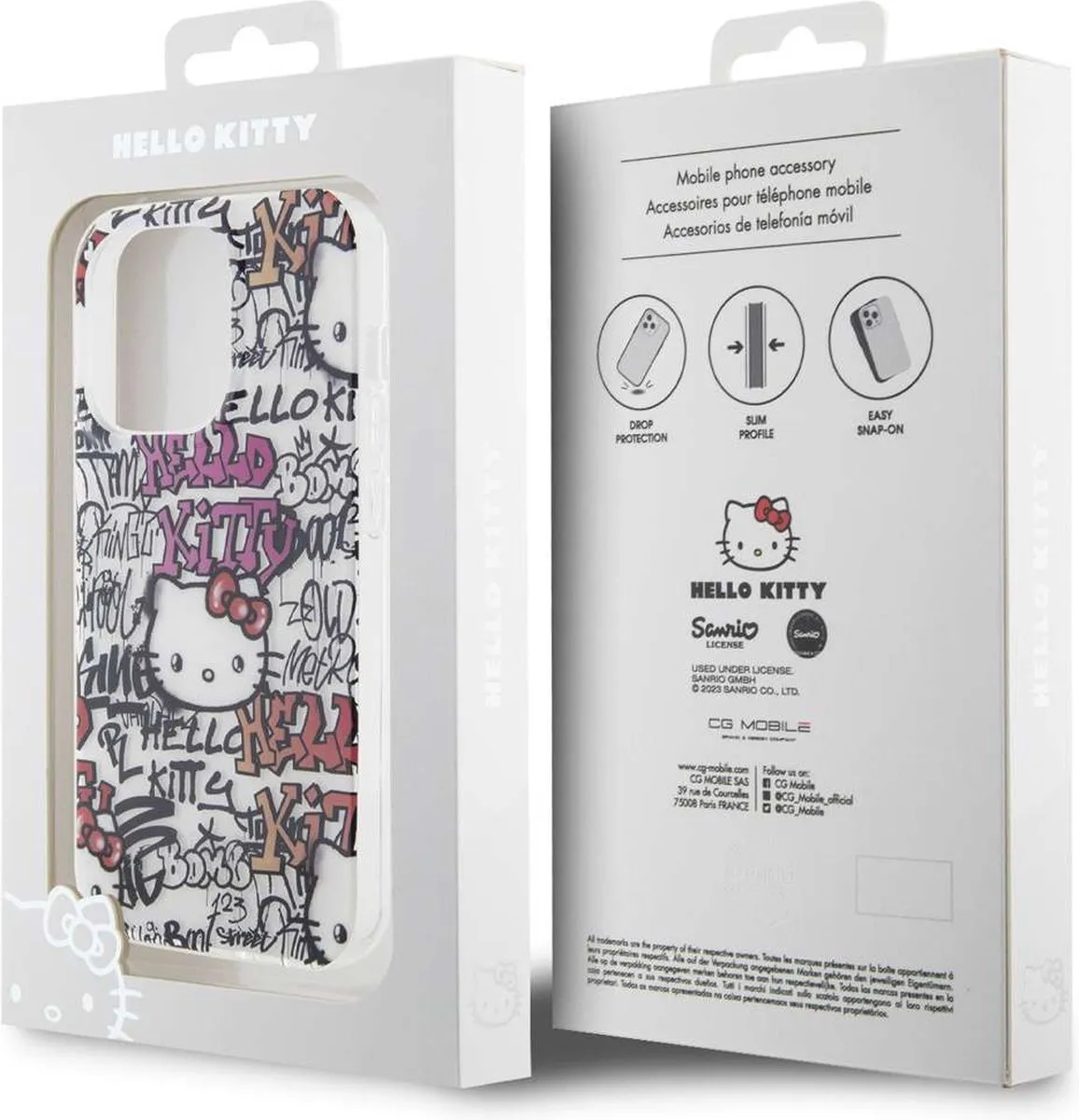 Hello Kitty iPhone 15 Pro Max TPU Hoesje - Kitty Face - Wit - afbeelding 6 van 6