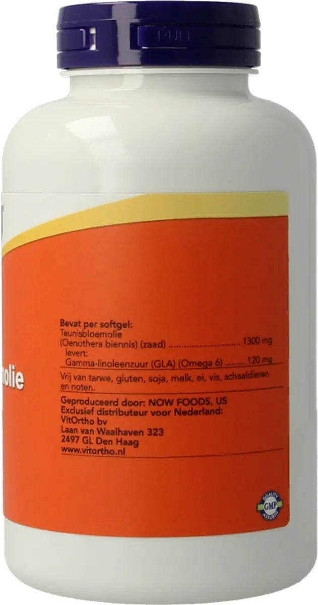 Now Foods Teunisbloemolie 1300mg - 120 Softgels - afbeelding 2 van 4