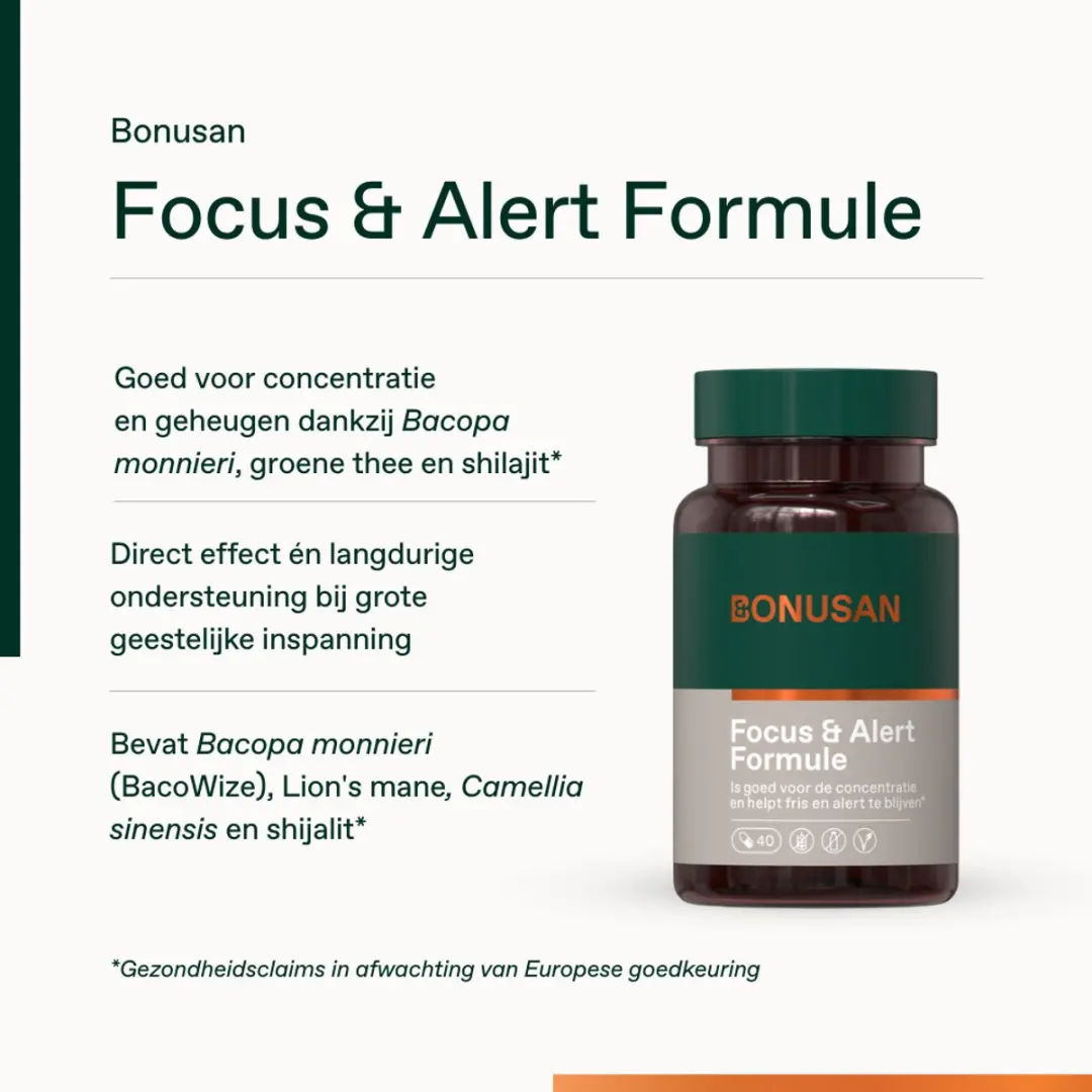 Bonusan Focus & Alert Formule 40 Capsules - afbeelding 3 van 6