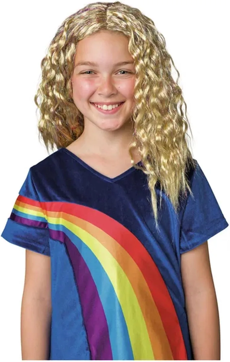 K3 verkleedaccessoire - pruik Julia - met glitter extensions en speld