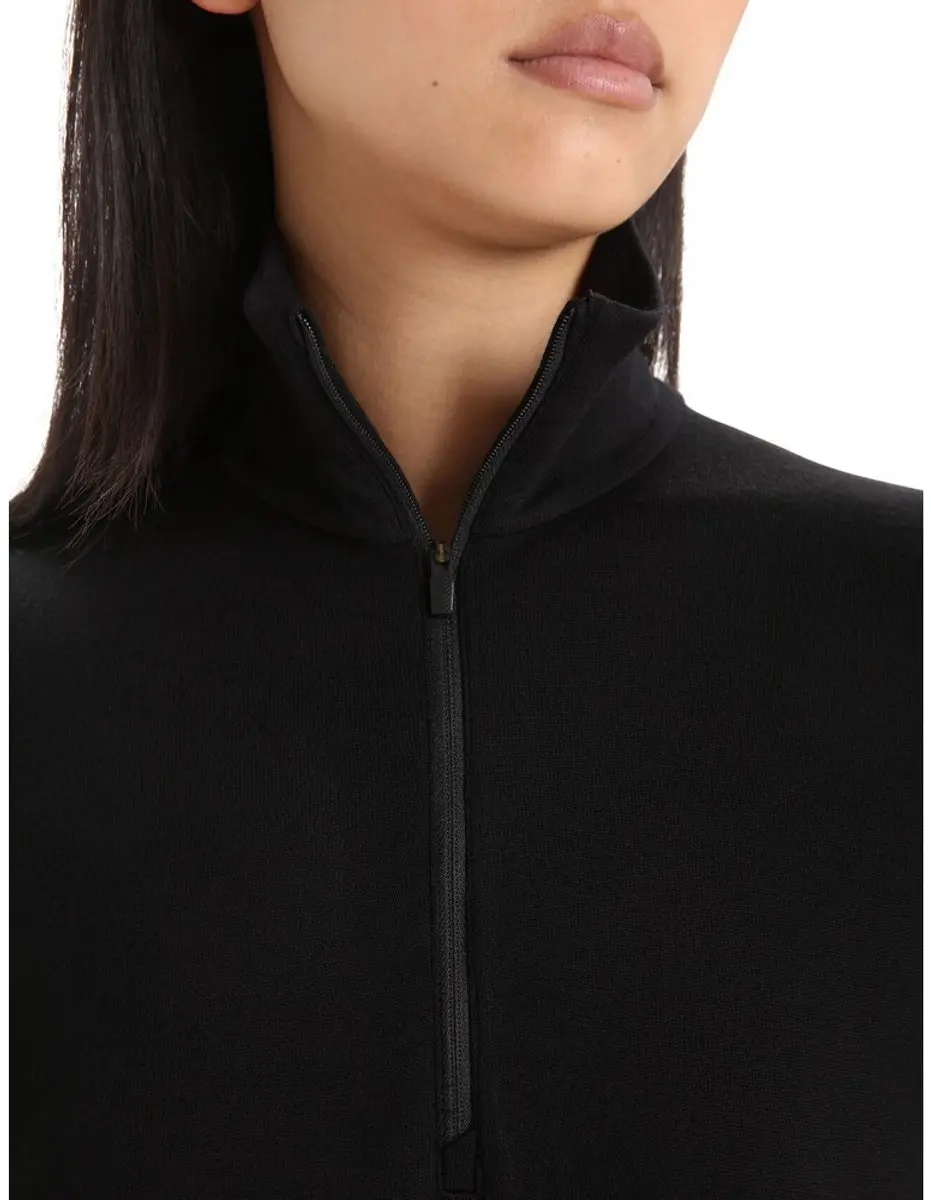 Icebreaker 260 Tech LS Half Zip - Zwart - XL