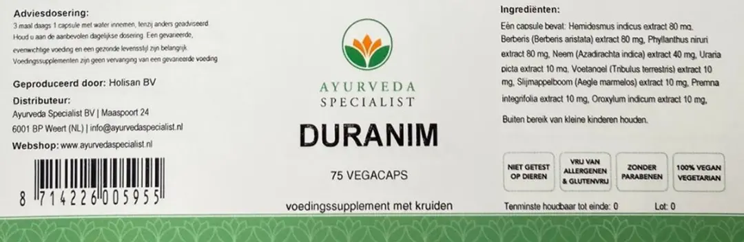 Holisan Duranim Immuunsysteem 75 Capsules