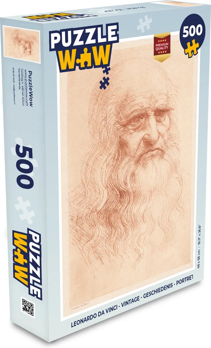 PuzzleWow Leonardo da Vinci Legpuzzel 500 Stuks - Multicolor