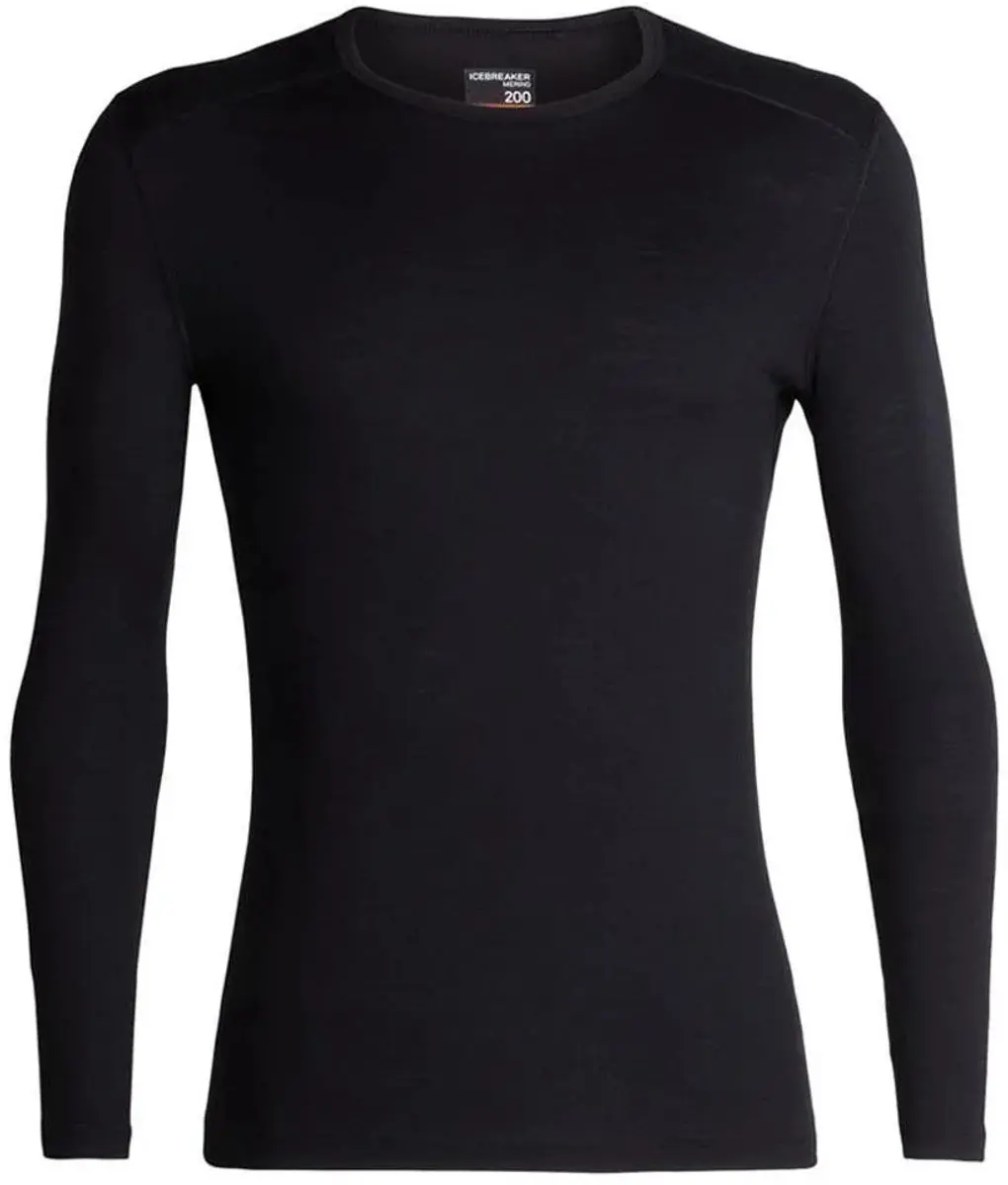 Ondershirt Icebreaker Mens 200 Oasis LS Crewe Black-XS