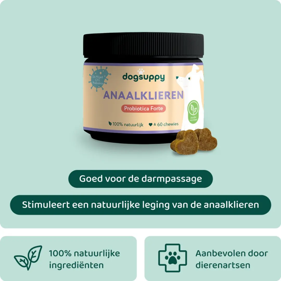 Anaalklieren Probiotica Forte Honden 60 Snoepjes - 3.4 miljard CFU - afbeelding 2 van 6