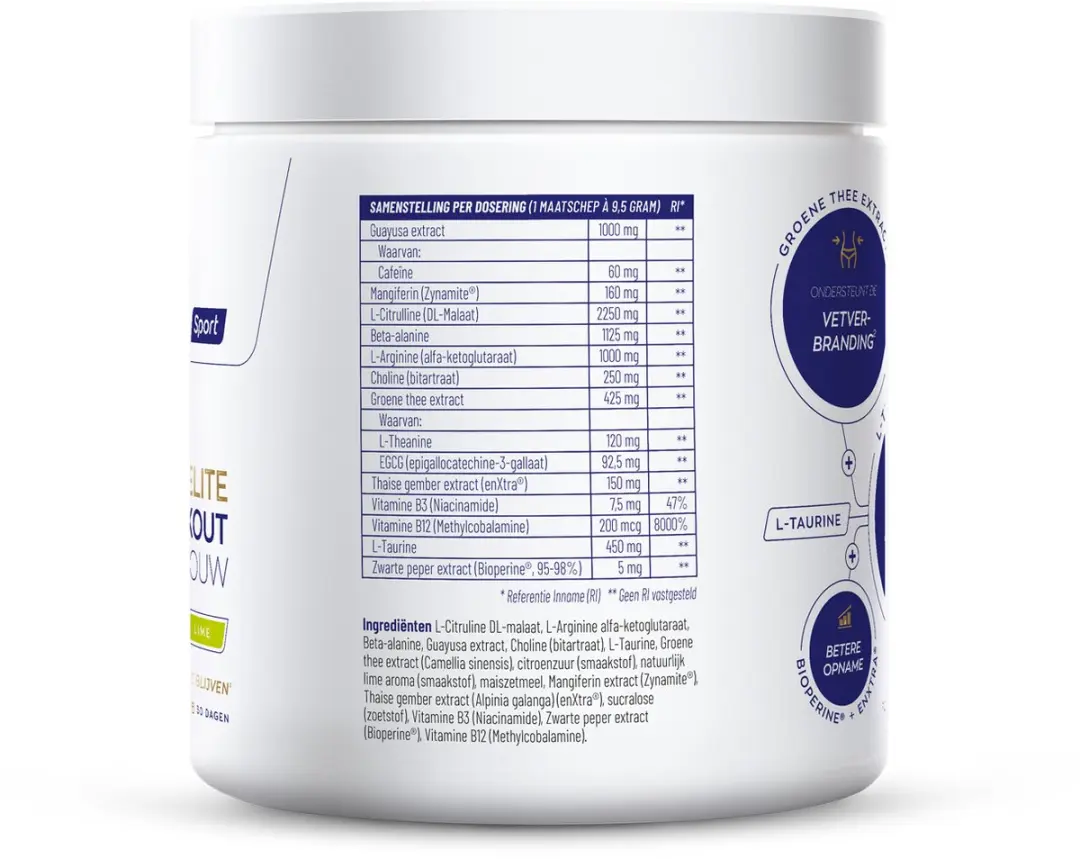 Vitakruid Elite Pre-Workout Vrouw 284g - afbeelding 4 van 6