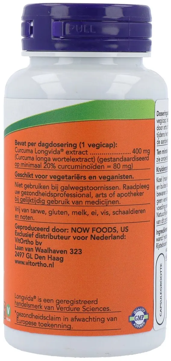 Now Foods Curcuma Longvida Extract 400mg - 50 Vegicaps