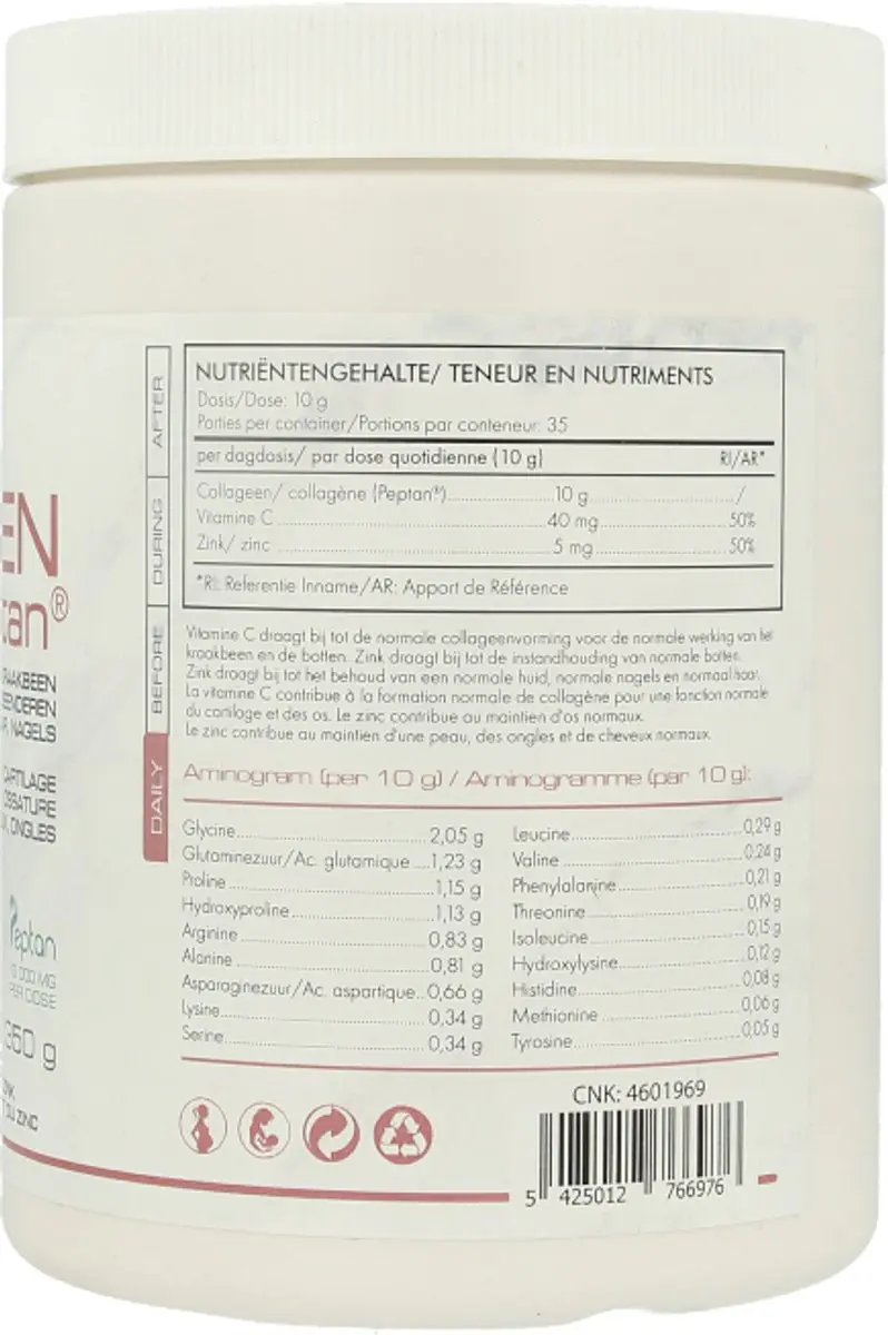 Collageen Poeder Peptan 350g - afbeelding 3 van 3